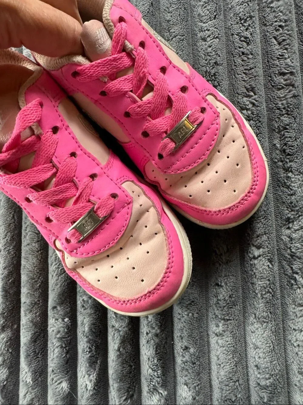 Nike Girls Air Force 1 Barbie Edition Pink Sneakers Size 12